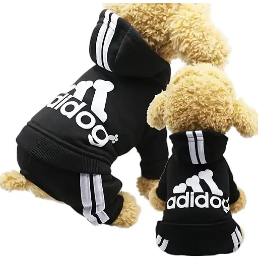 Костюм для животных Ginger ХХL Adidog спорт черный Д-45 см ОГ-55 см 6-7.5 кг - фото 2