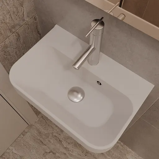 Раковина матова підвісна Amidicon Comfort 45 450x300 з литого каменю COMFORT_45_MAT, Білий матовий - фото 8