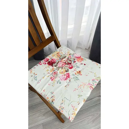 Водоотталкивающая подушка на стул Цветочный принт (2 шт.) - фото 7