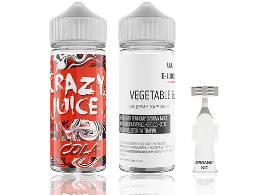 Набор компонентов для самозамеса органической заправки Crazy Juice Cola 120 мл 0-3 мг Кола Лед (11975)