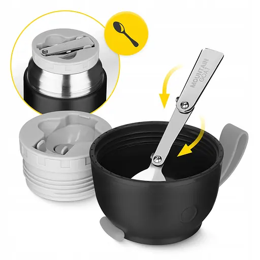 Термос для еды Mountain Goat 0.72 л с ложкой Black (P-5905973406956) - фото 9