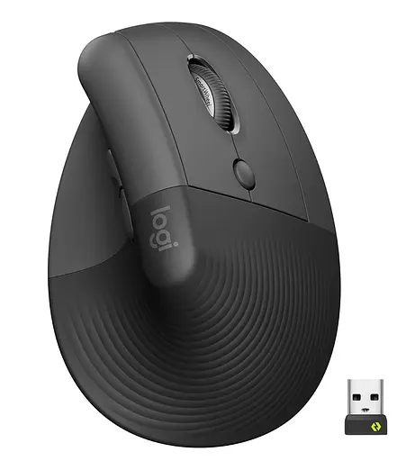 Беспроводная мышь Logitech Lift Vertical Ergonomic Mous Wireless/Bluetooth Graphite (910-006473) - фото 1