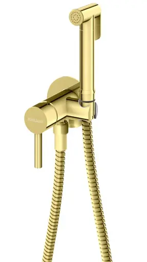 Набір гігієнічного душу Kohlman Axel brushed gold QW135AGDB, Золотий - фото 1