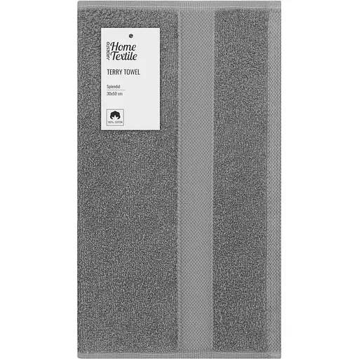 Рушник махровий Ardesto Splendid 30х50 см 100% бавовна сірий (ART2330GR)  - фото 1