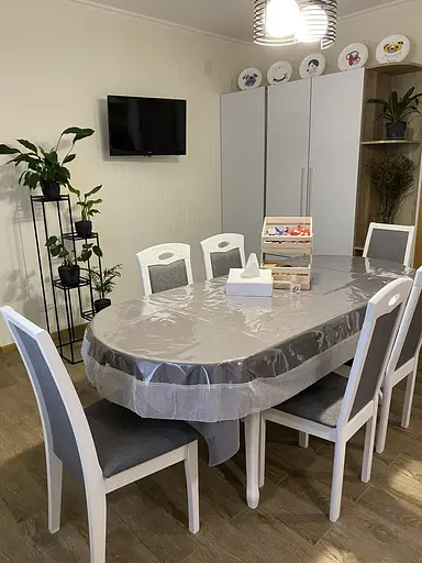 Скатертина силіконова овальна зі стразовою стрічкою 165х110 см срібний - фото 8