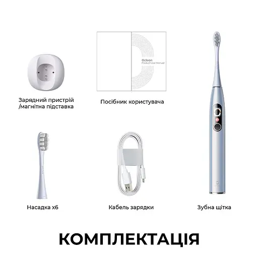 Електрична зубна щітка Oclean X Plus Pro Digital Silver - фото 2
