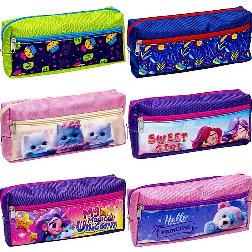 Пенал 930830, 2 отделения , на молнии 21*9*4,5см, в пакете Микс - фото 1