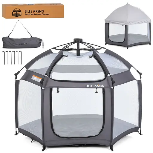 Дитяча платка манеж MR 1515 Platinum Grey 140х124х110 см - фото 4