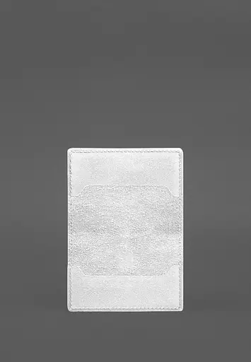 Кожаная обложка для пенсионного удостоверения белая - фото 4