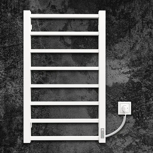 Электрический полотенцесушитель Kosser Лофт 800x500 ER тайм. белый ДЛФ02ERW, Белый матовый, Правое - фото 2