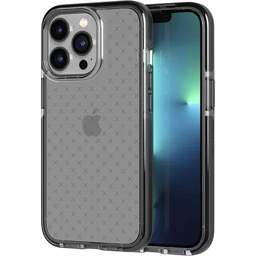 Оригінальний протиударний силіконовий чохол Tech21 Evo Check для iPhone 13 Pro (6.1") Smokey Black T21-9192