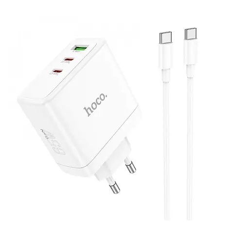 Зарядный комплект Hoco n30 glory pd 65 W 3-port (2 c1a) fast charger set - фото 2