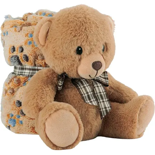 Плед Perletti Toys Teddy Bear с мягкой игрушкой 120x80 см коричневый (P13066)