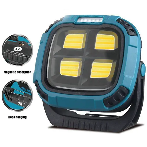Кемпинговый фонарь W894-1 4COB + 5SMD Power Bank магнит крючок Синий - фото 2