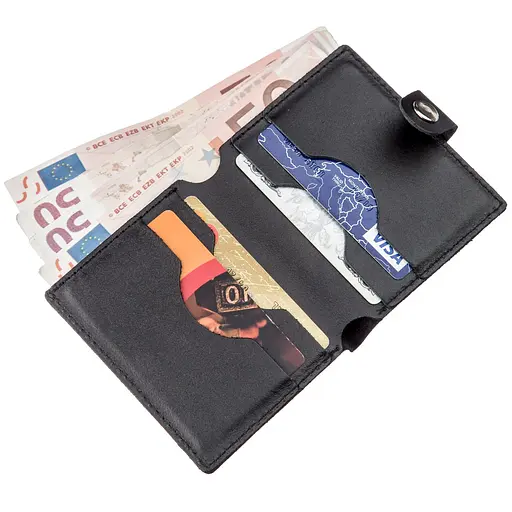 Чоловічий шкіряний гаманець Shvigel 10х8.5х1 см acs0015043 - фото 3