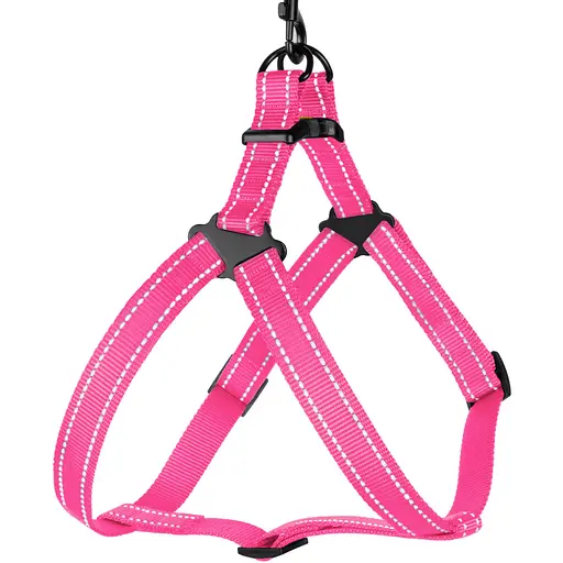 Шлея для собак Barksi Active світловідбивна (обхват грудей 45-56 см ширина 2 см) рожева - фото 1