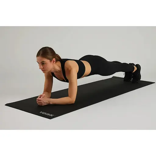 Коврик (мат) для фитнеса и йоги York Fitness 0,3см черный - фото 5