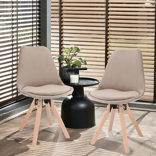 Стул Jumi Saida в скандинавском стиле с деревянными ножками бежевый - фото 9