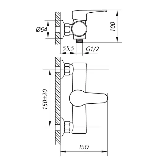 Смеситель для душа Zerix PUD5 146 ZX2919 Нержавеющая сталь - фото 2