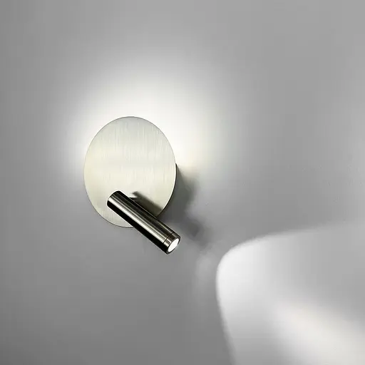 Сатинове бра зі спотом у круглому корпусі Ø 15 см Line F Арт. WJ034/150 Sand Nickel - фото 4