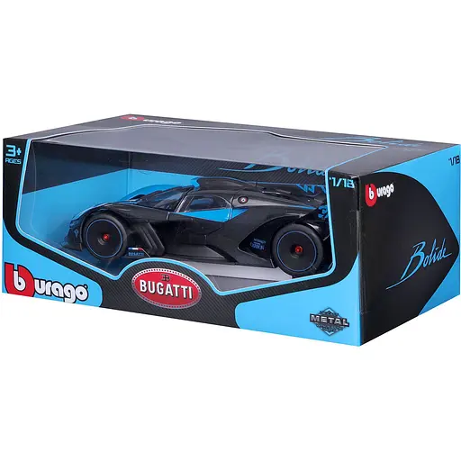 Автомодель Bburago Bugatti Bolide 1:18 черно-синяя (18-11047) - фото 9