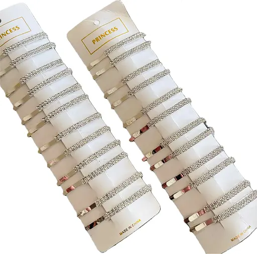 Заколки для волосся зі стразами MF-25 набір 12 шт - фото 1