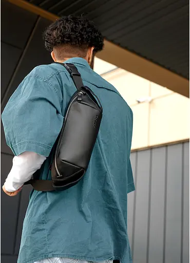 Мужская сумка через плечо бананка Sambag Holster MSH черная 36×14×4 см (87113001m) - фото 2