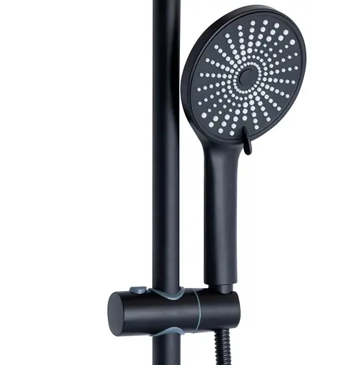 Душевая система универсальная Qtap Jay Black Matt с изливом QTJAY111BLM45549 - фото 4