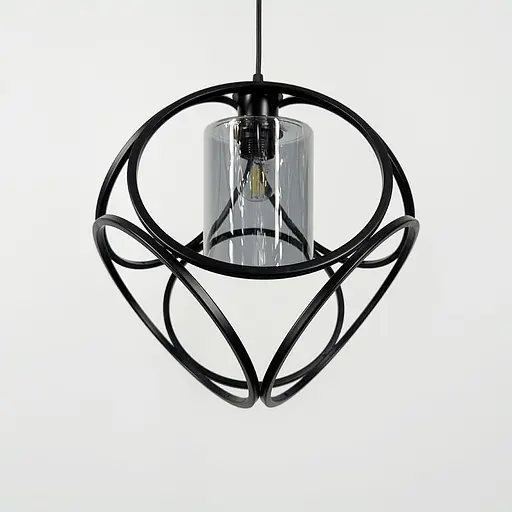 Підвісний світильник із графітовим плафоном у чорному корпусі 35×35 см | Арт. 12865/1 BK+GR | Line F - фото 3