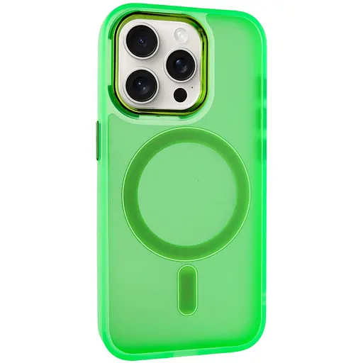 Чехол Epik TPU+PC Lily with MagSafe для Apple iPhone 13 Pro Max 6.7 Neon Green - фото 1