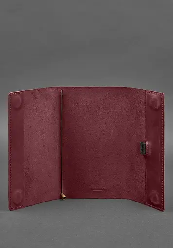 Шкіряний блокнот софт-бук 7.0 бордовий Crazy Horse - фото 4