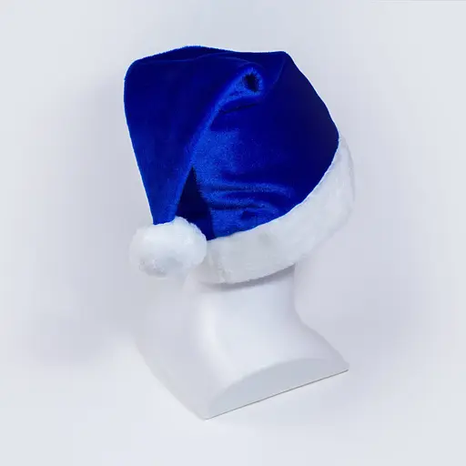 Новогодняя шапочка синего цвета - фото 2