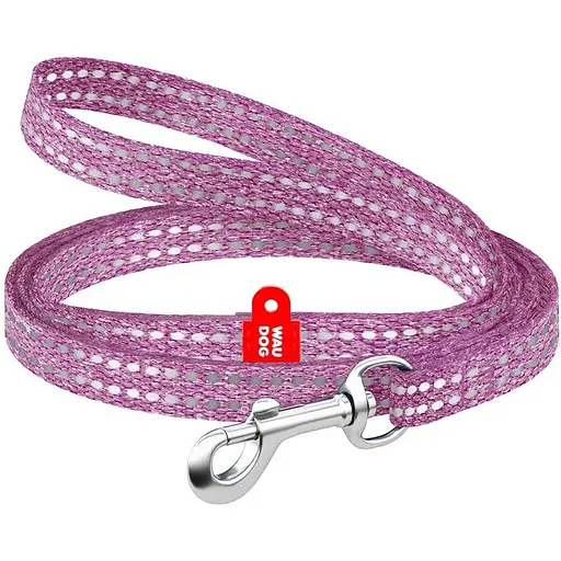 Повідець для котів та дрібних порід собак Waudog Re-cotton з відновленої бавовни світловідбиваючий, XS