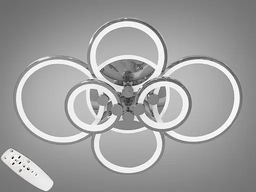 LED-люстра з димером і кольоровою підсвіткою, колір хром, 135W - фото 1