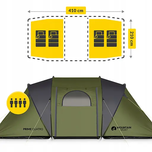 Намет туристичний Mountain Goat Prime Quatro 4-місний Olive (P-5905973406598) - фото 2