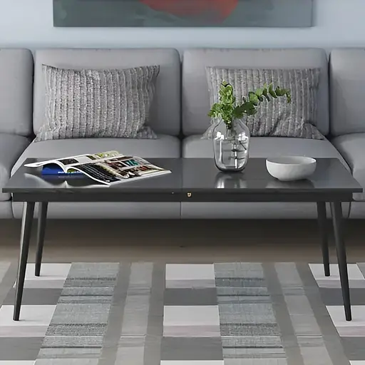 Стіл журнальний трансформер Dandi Small Ferrum-decor 45x120(160)x60 Чорний метал ДСП Сосна Кембра 16 мм (FRD-106786)