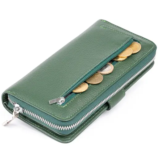 Вертикальный вместительный кошелек из кожи унисекс ST Leather 19х9.5х2.5 см acs0029706 - фото 2