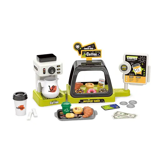 Набір Кав’ярня, 41 елемент, звуки каси, кавоварка, солодощі