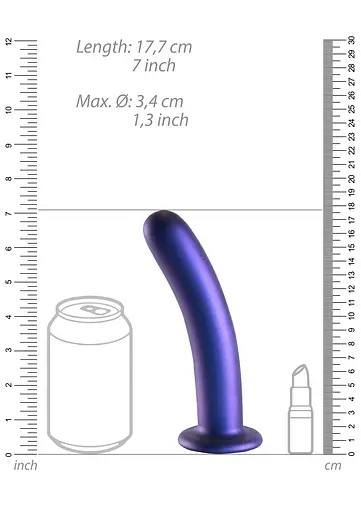 Фалоімітатор Ouch! Smooth G-Spot Dildo 7'' 17.7 см (синій) - фото 8