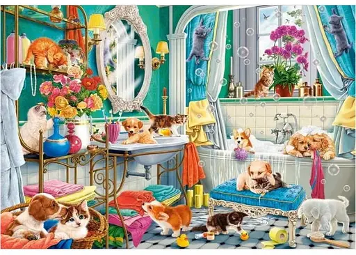 Пазл Castorland puzzle Переполох у ванній кімнаті, 1500 ел. (C-152094) - фото 2