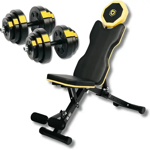 Набір Besport PowerPro гантелі 2х18,5кг з лавою WB-002