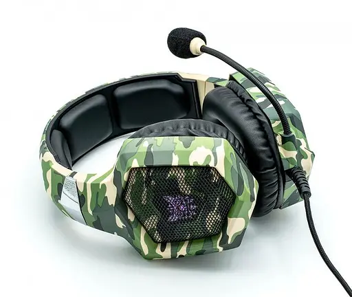 Дротова гарнітура Onikuma Gaming with LED K8, USB, 3.5mm, 2.2m, Camouflage-Green - фото 5