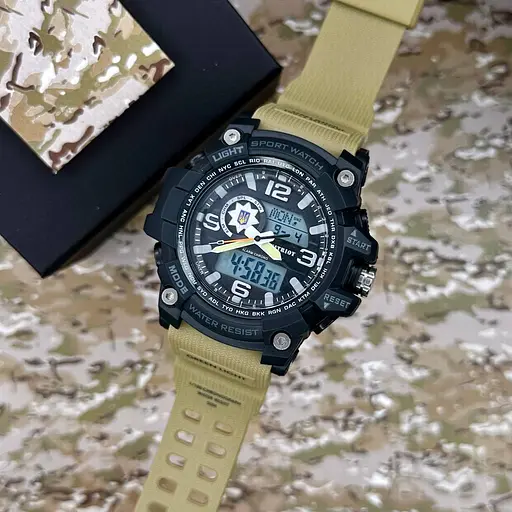 Наручний годинник чоловічий 012BKKHPO Поліція Чорні з хакі + Коробка. Patriot acs0031011 - фото 5