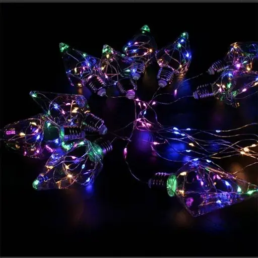 Новорічна гірлянда штора Ромб (10 шт. по 8 см) на мідному дроті 3х1.5м 150 Led (Мультиколір) - фото 2