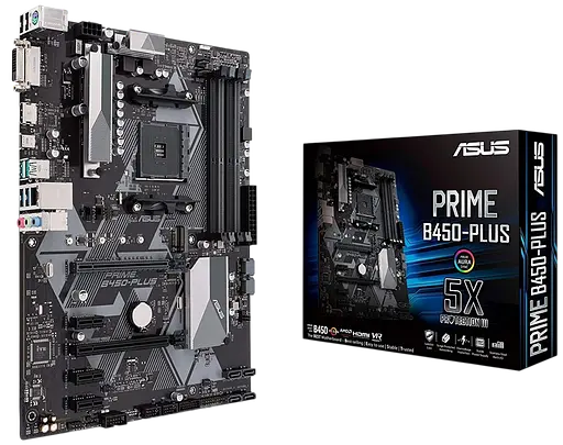 Материнская плата Asus B450-Plus Prime Socket AM4 (PRIME B450-PLUS) Б/У - фото 1