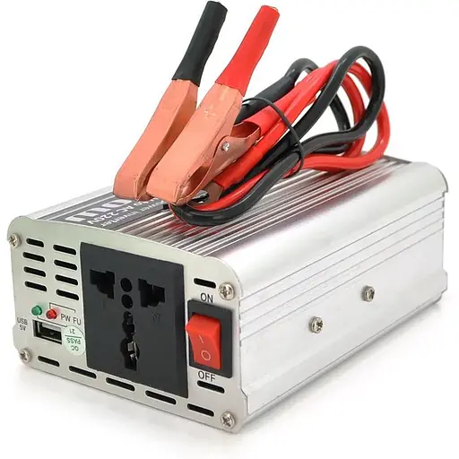 Інвертор напруги Voltronic PI 500ВА(300Вт), 12/220V, approximated, 1 універсальна розетка, клем + крокодили+АЗУ