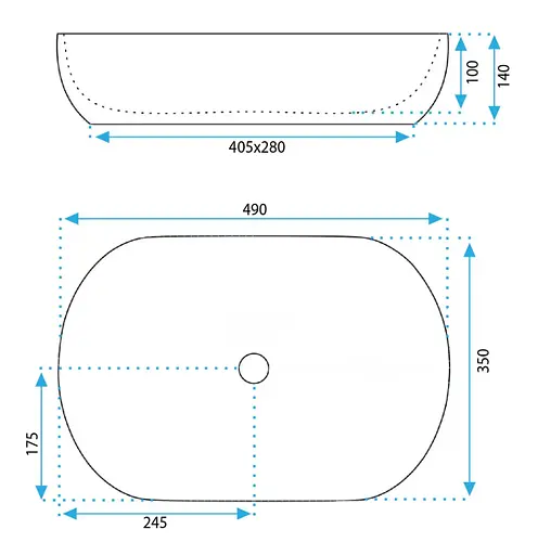 Умивальник Rea Lisa blue shiny накладний REA-U6620, Синий - фото 5