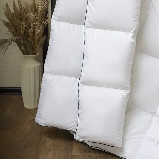 Одеяло пуховое MirSon Imperial Delight, летнее, 205х140 см, белое с зеленым кантом - фото 13