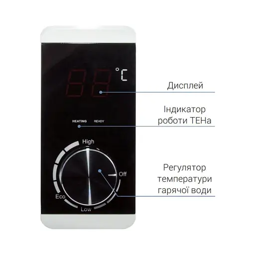 Водонагрівач електричний Thermo Alliance, 2 кВт, сухий ТЕН, 80 л SLIM, вертикальний, білий (D80V20JD2K) - фото 2