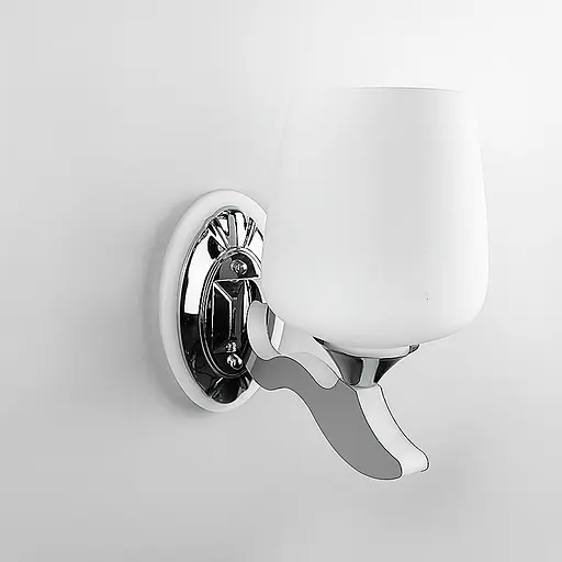 Бра з білим плафоном в хромовому корпусі Line F 86517/1 CH - фото 1